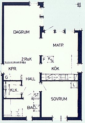 Plan över 2-rumslägenhet