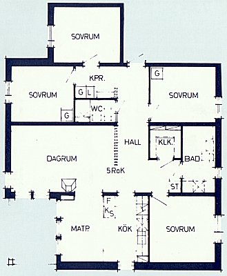 Plan över 5-rumslägenhet